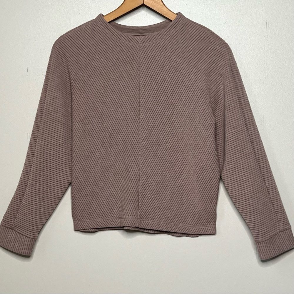 A New Day Dark Mocha Mousse Oversized Slouch Shoulder Ribbed Sweater Top